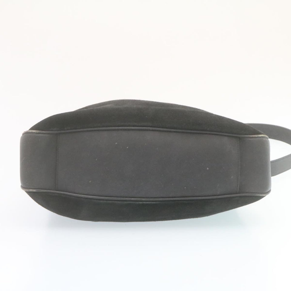 Gucci Bamboo Shoulder Bag Suede 2Way Hand Bag Black ki1651