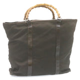 Gucci Bamboo Boston Bag Nylon Brown ki1686