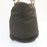 Gucci Bamboo Boston Bag Nylon Brown ki1686