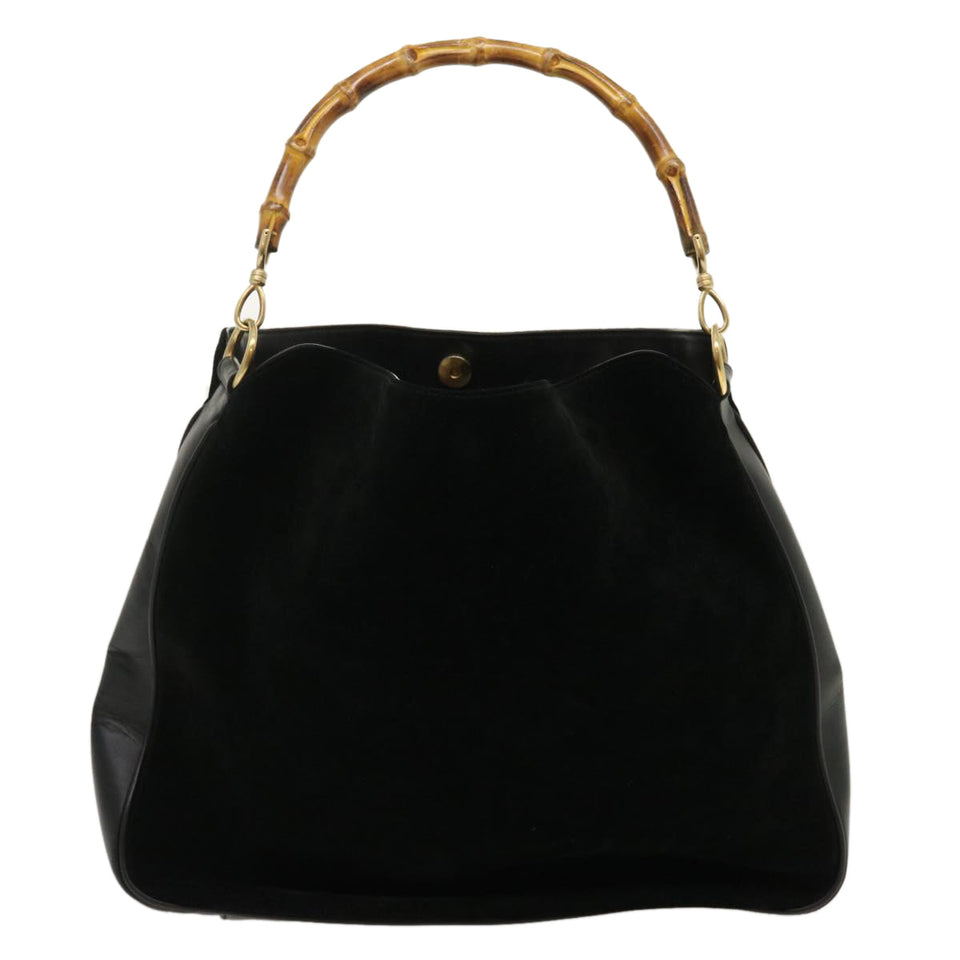 Gucci Bamboo Shoulder Bag Leather Suede Brown ki1821