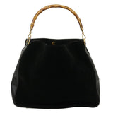 Gucci Bamboo Shoulder Bag Leather Suede Brown ki1821