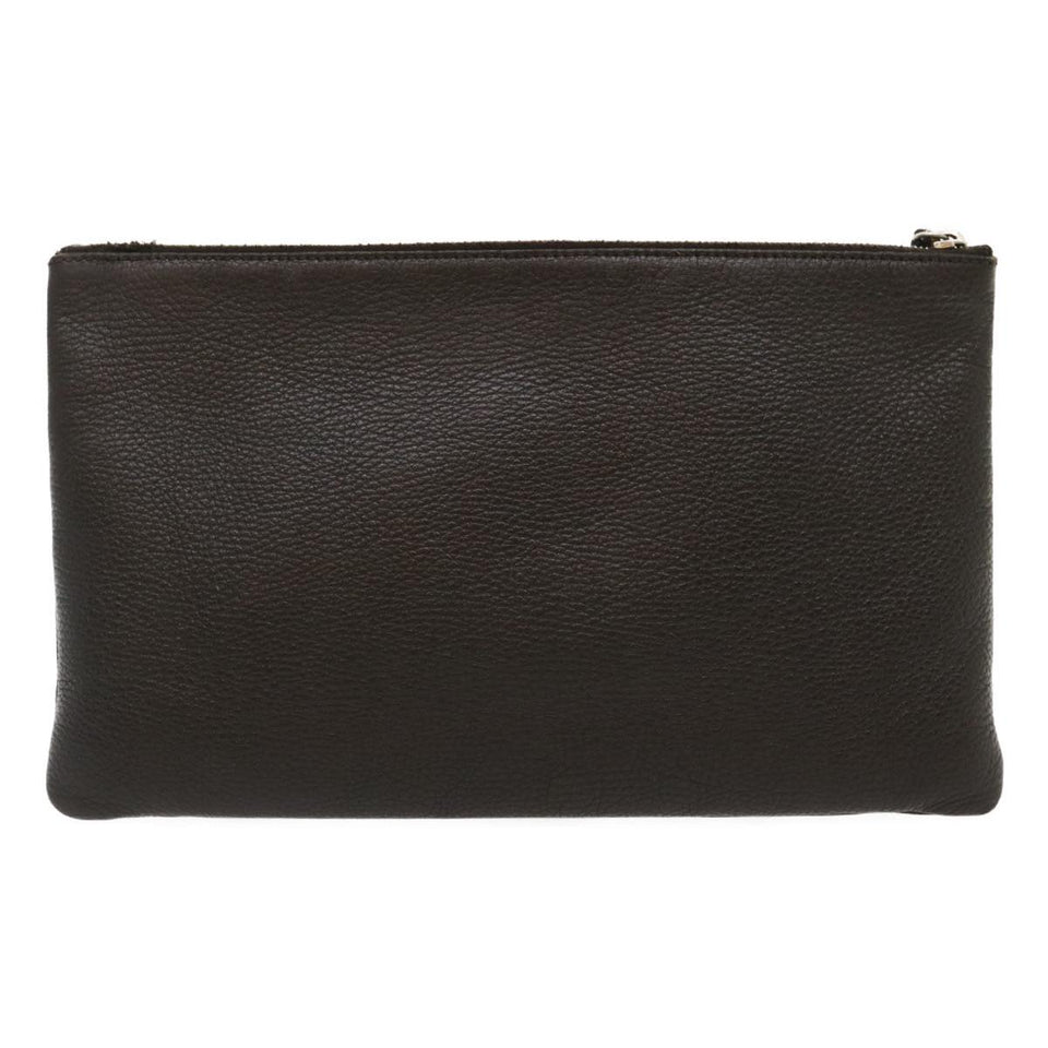 Gucci Clutch Bag Leather Bamboo Brown ki1847