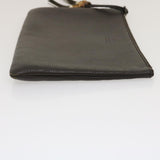 Gucci Clutch Bag Leather Bamboo Brown ki1847
