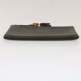Gucci Clutch Bag Leather Bamboo Brown ki1847