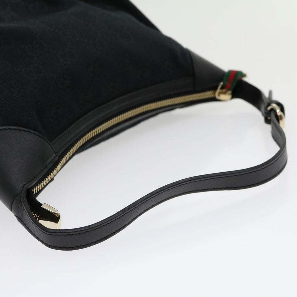 Gucci GG Canvas Web Sherry Line Pouch Black Red Green ki2089A