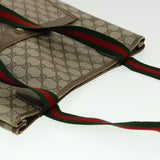 Gucci Web Sherry Line GG Canvas Tote Bag PVC Leather Beige Green Red ki2105
