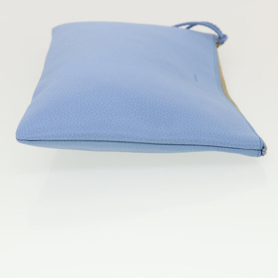 Gucci Bamboo Fringe Clutch Bag Leather Light Blue ki2160