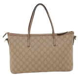 Gucci GG Canvas Hand Bag PVC Leather 2way Beige 353439 ki2174
