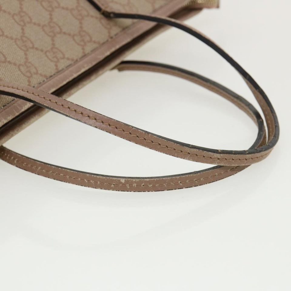 Gucci GG Canvas Hand Bag PVC Leather 2way Beige 353439 ki2174