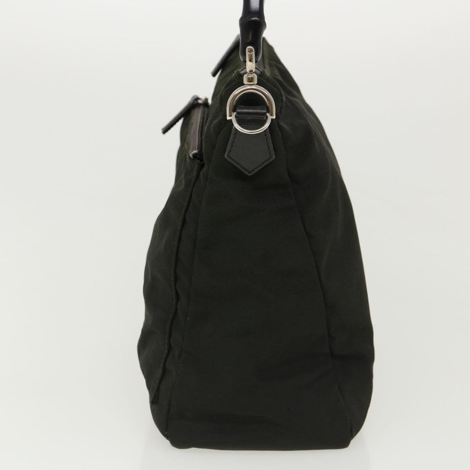 Gucci Bamboo Shoulder Bag Nylon 2way Khaki 00005092122 ki2191