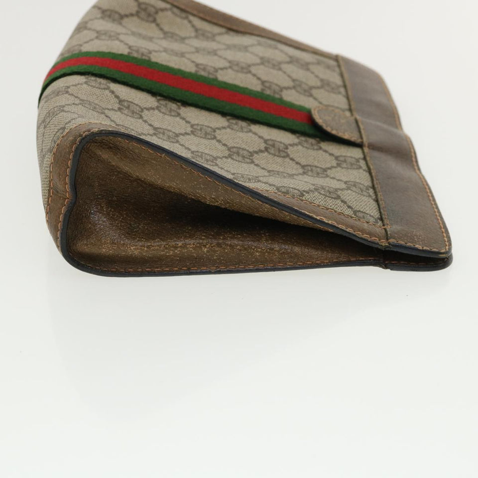Gucci GG Canvas Web Sherry Line Clutch Bag Beige Red Green 8901001 ki2301