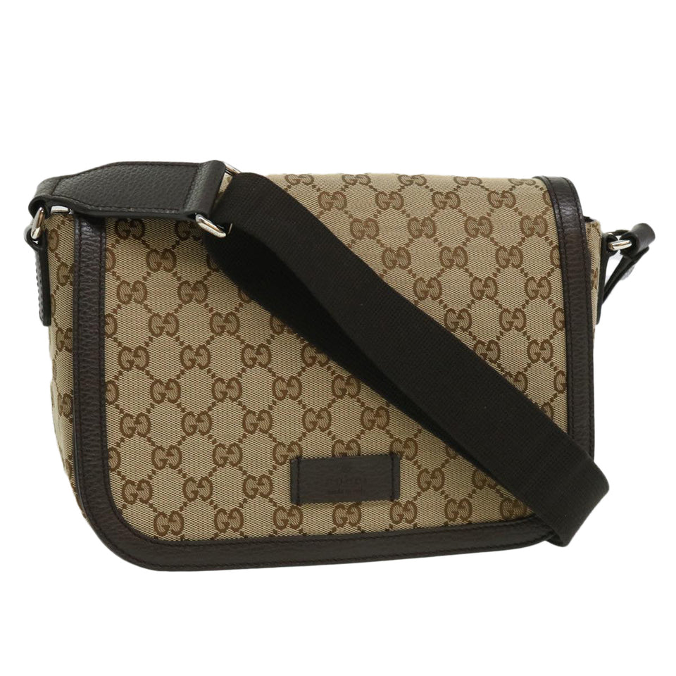 Gucci GG Canvas Shoulder Bag Brown 449172493075 ki2329