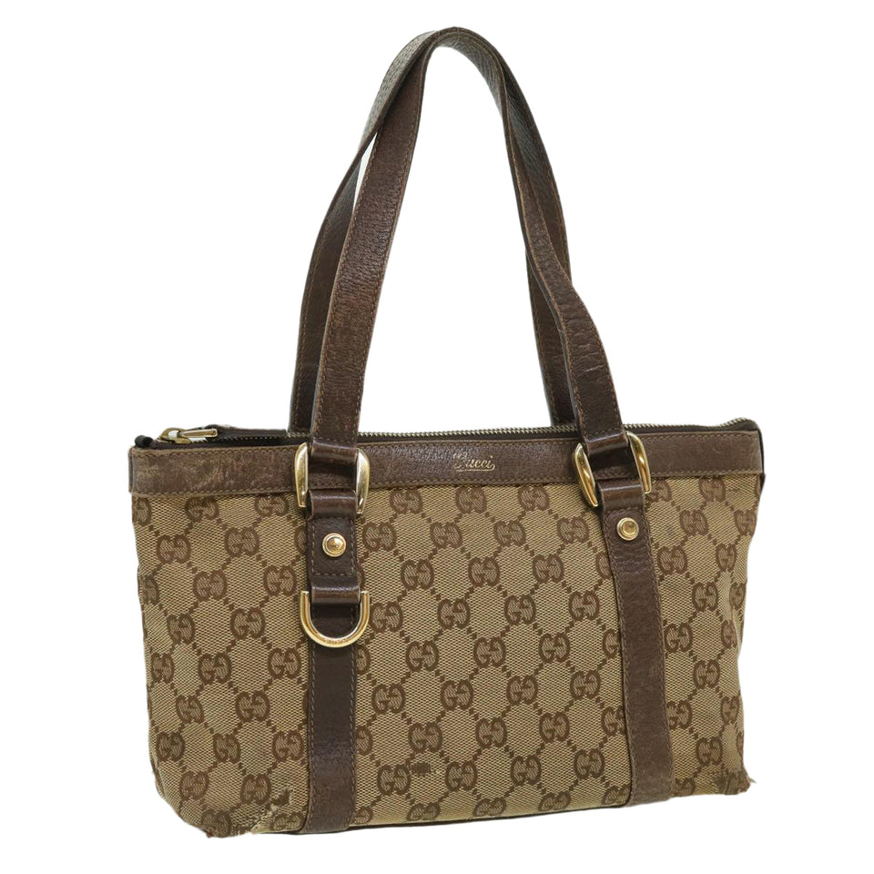 Gucci GG Canvas Hand Bag Beige ki2336