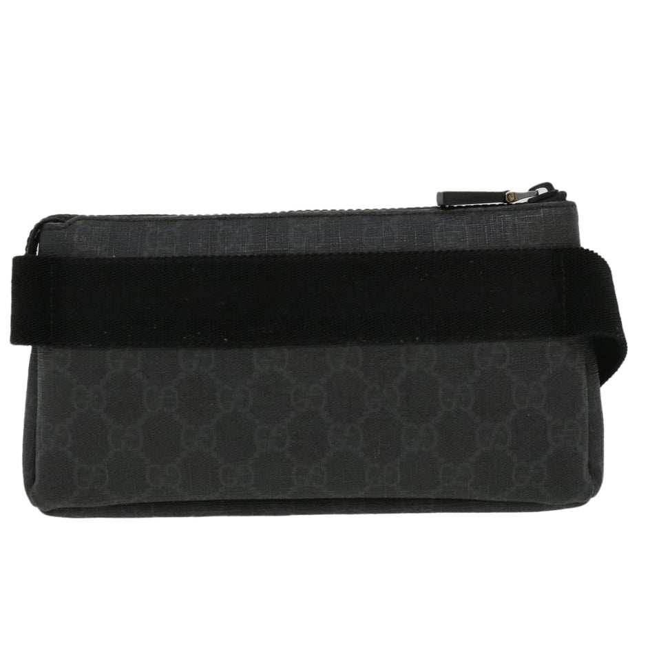 Gucci GG Canvas Waist Bag PVC Leather Black ki2372