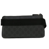 Gucci GG Canvas Waist Bag PVC Leather Black ki2372