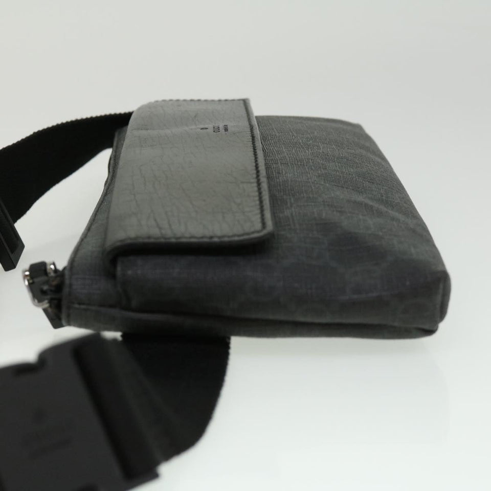 Gucci GG Canvas Waist Bag PVC Leather Black ki2372
