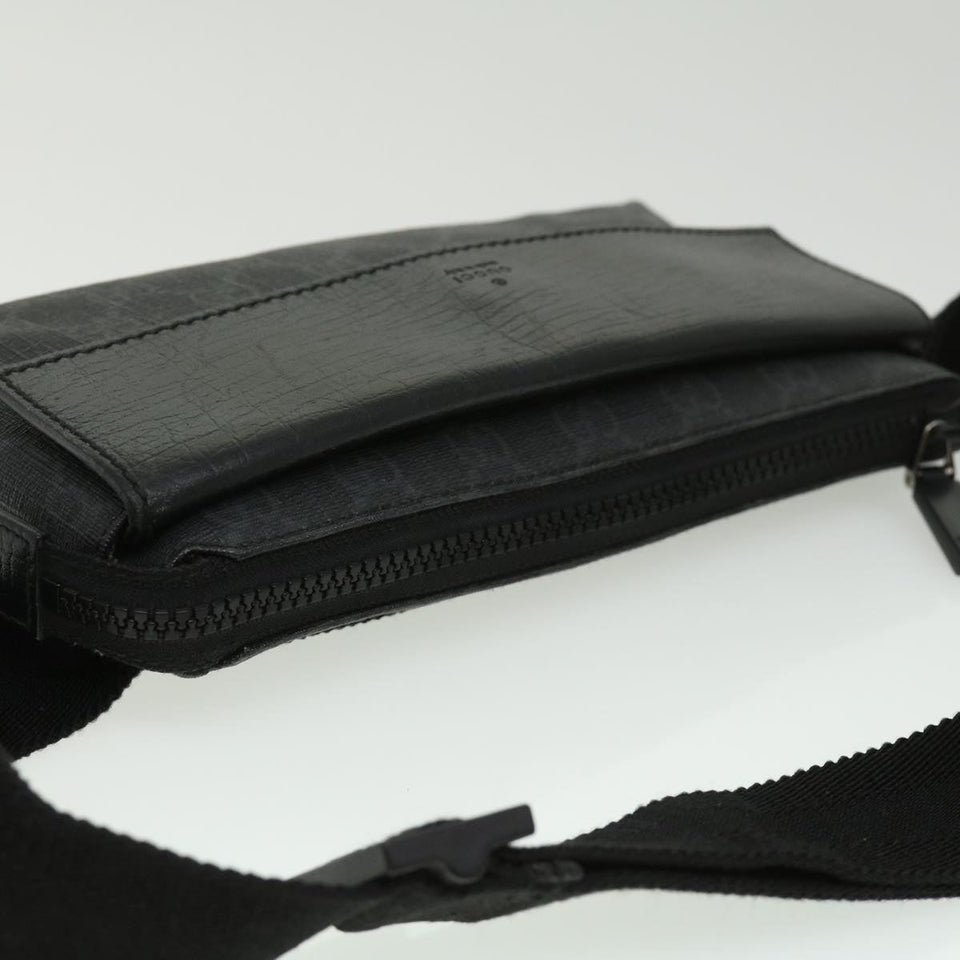 Gucci GG Canvas Waist Bag PVC Leather Black ki2372