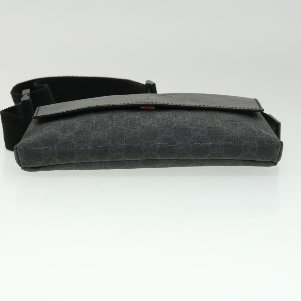 Gucci GG Canvas Waist Bag PVC Leather Black ki2372