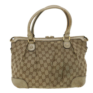 Gucci GG Canvas Shoulder Bag 2way Beige ki2405