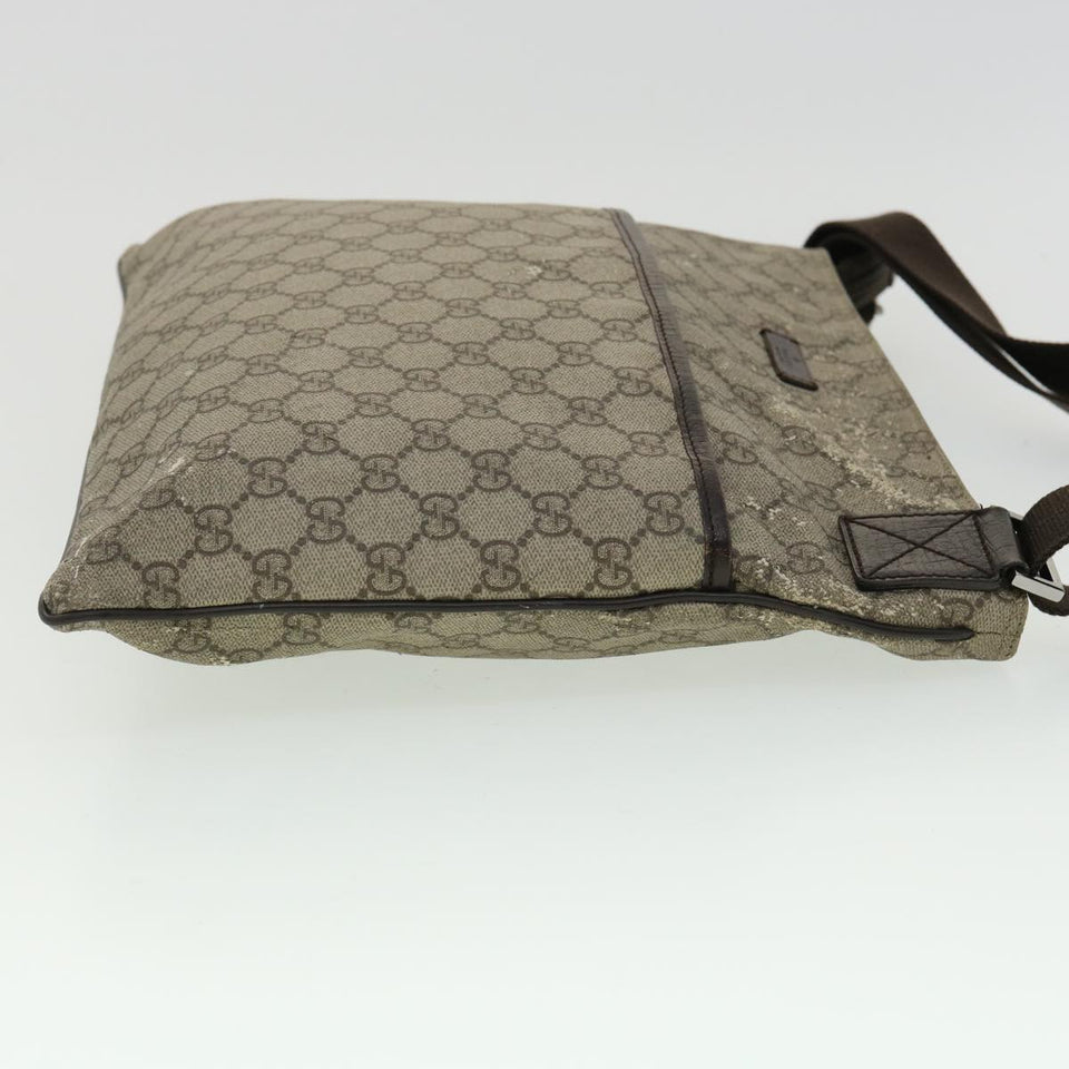 Gucci GG Canvas Shoulder Bag PVC Leather Beige ki2436
