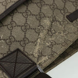 Gucci GG Canvas Shoulder Bag PVC Leather Beige ki2436
