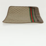 Gucci GG Canvas Web Sherry Line Clutch Bag Beige Red Green ki2511