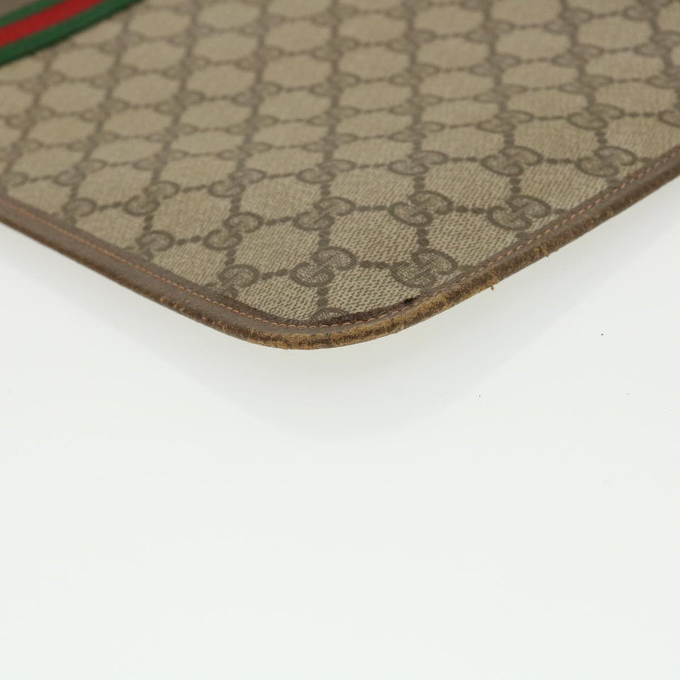 Gucci GG Canvas Web Sherry Line Clutch Bag Beige Red Green ki2511