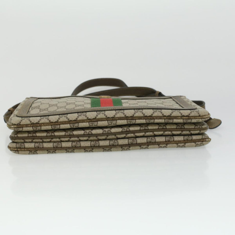 Gucci GG Canvas Web Sherry Line Shoulder Bag Beige Red Green ki2512