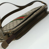 Gucci GG Canvas Web Sherry Line Shoulder Bag Beige Red Green ki2512