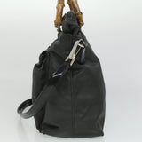 Gucci Bamboo Hand Bag Nylon Gray ki2537