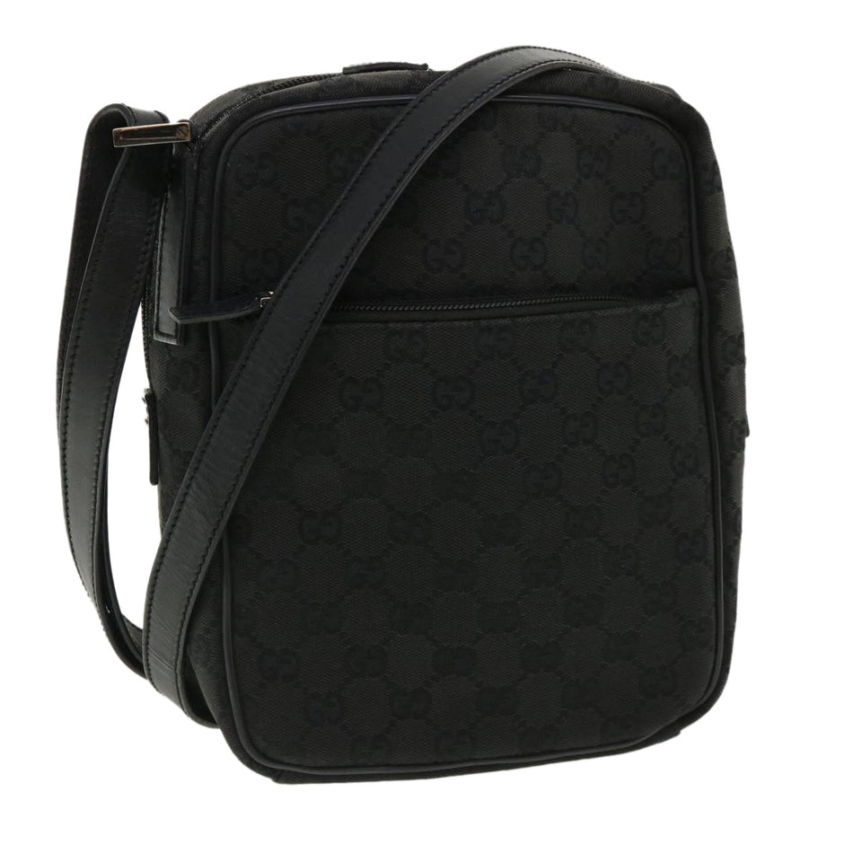 Gucci GG Canvas Shoulder Bag Canvas Black 03136 ki2642