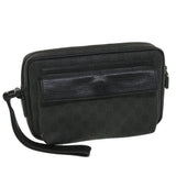 Gucci GG Canvas Clutch Bag PVC Leather Black 162784 ki2694