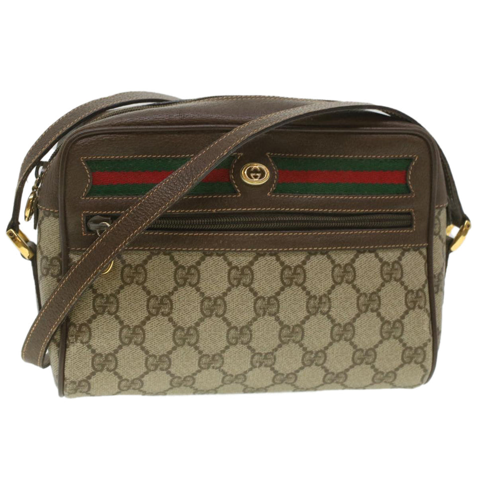 Gucci GG Canvas Web Sherry Line Shoulder Bag Beige Red 119.02.087 ki2741
