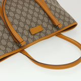 Gucci GG Canvas Tote Bag PVC Leather Orange Beige 114595 ki2771