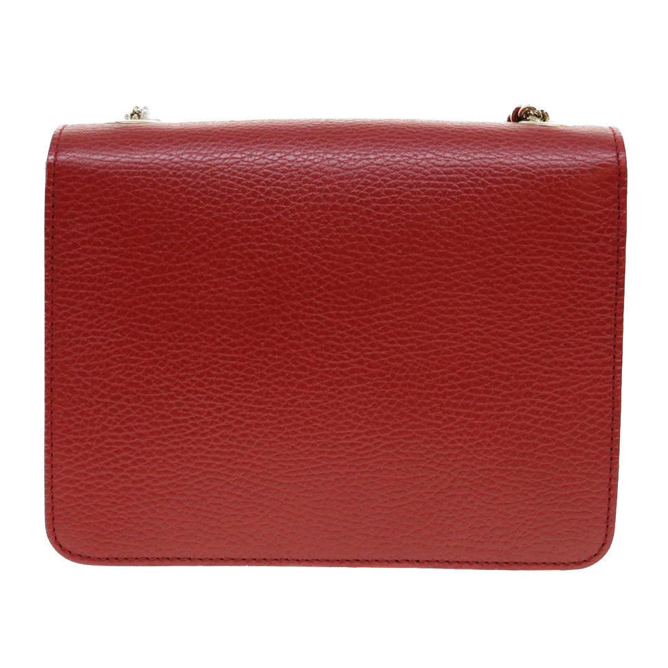 Gucci Chain Interlocking Shoulder Bag Leather Red 510304 ki2778