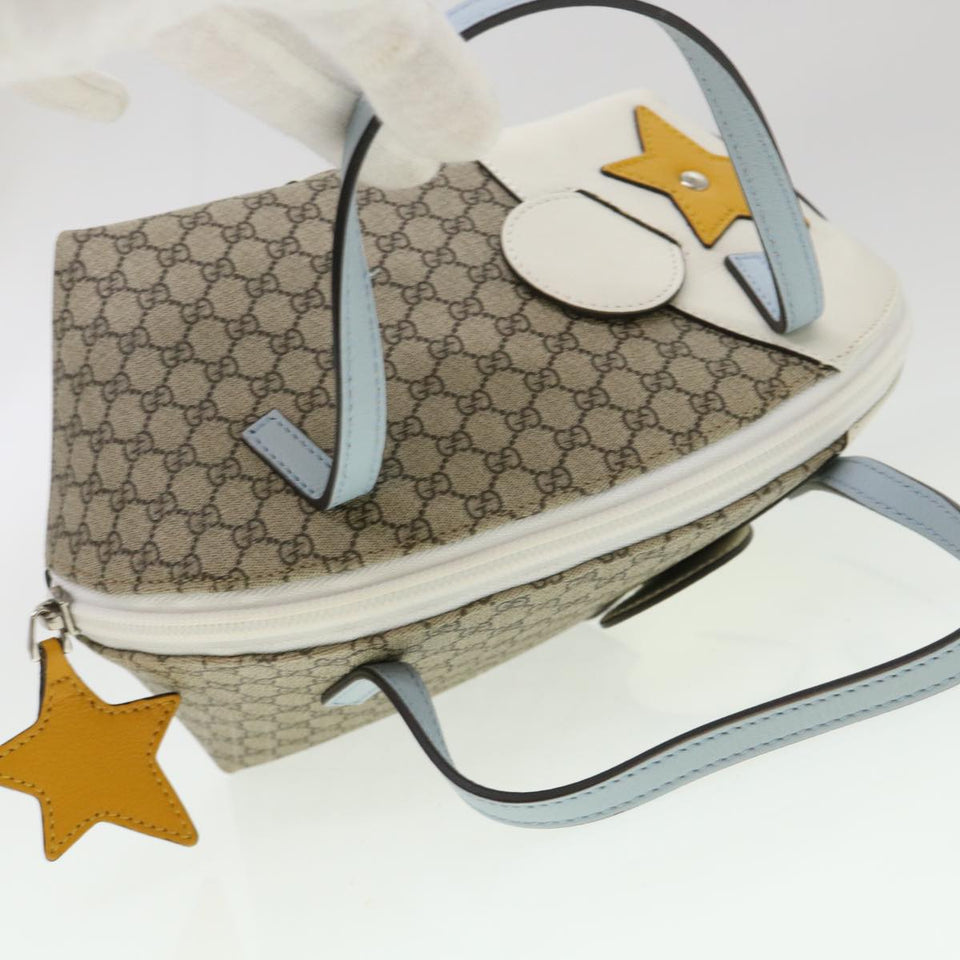 Gucci GG Canvas Bear Hand Bag PVC Leather Beige ki2797