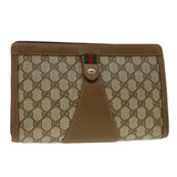 Gucci GG Canvas Web Sherry Line Clutch Bag Beige Red Green 89.01.033 ki2822