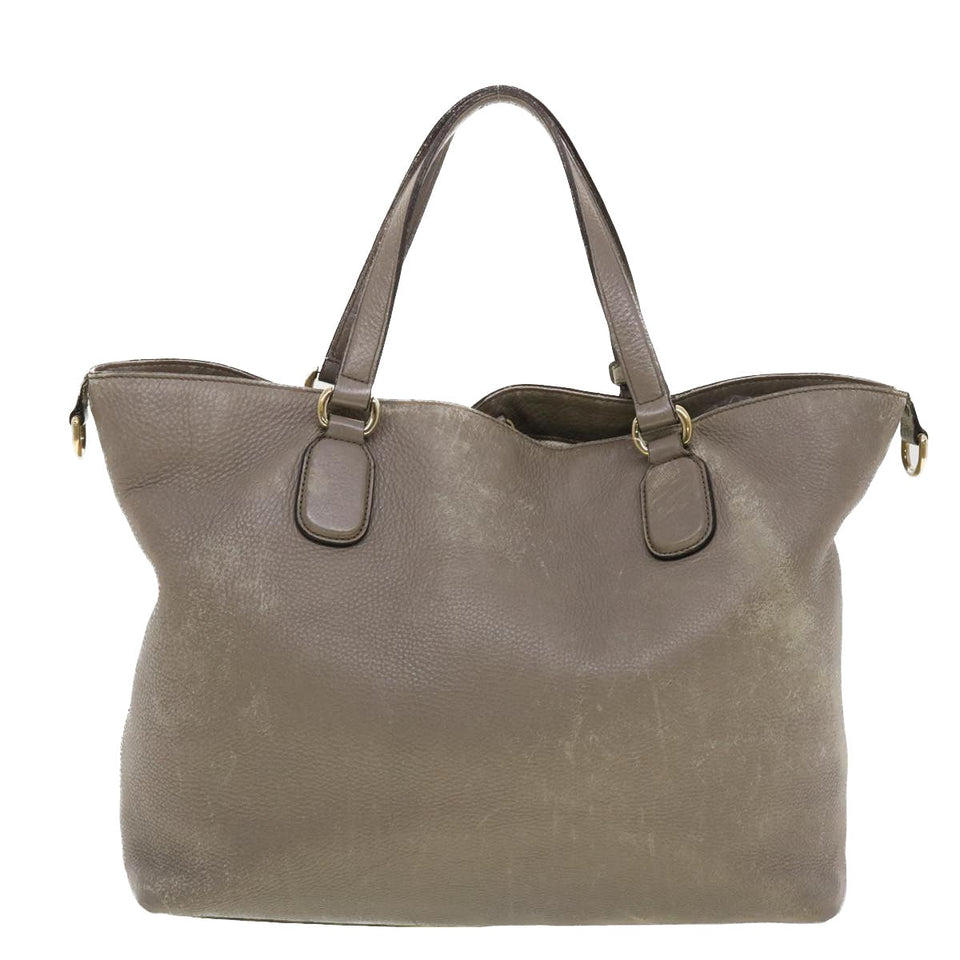 Gucci Hand Bag Leather 2way Gray 282303 ki2849