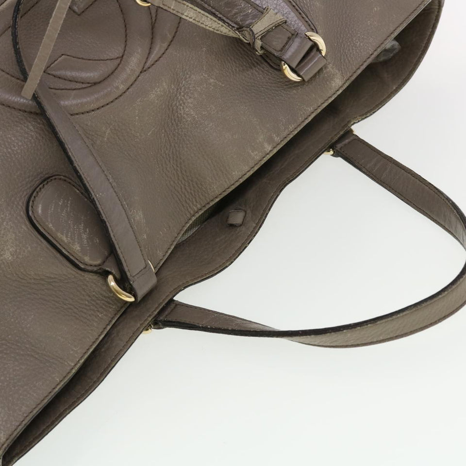 Gucci Hand Bag Leather 2way Gray 282303 ki2849