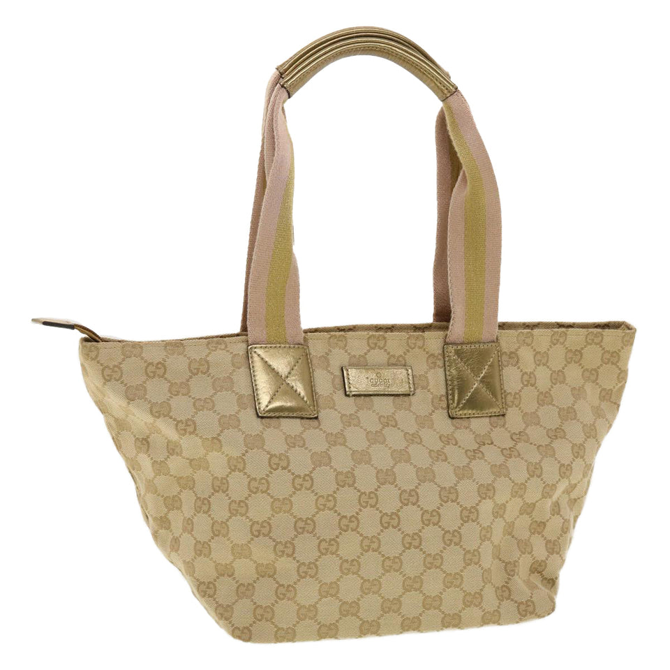 Gucci GG Canvas Sherry Line Tote Bag Gold Pink 131230 ki2872