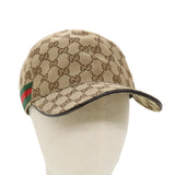 Gucci GG Canvas Web Sherry Line Baseball Cap M 58 Beige 200035 ki2886