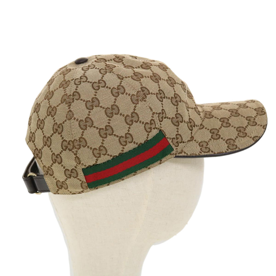 Gucci GG Canvas Web Sherry Line Baseball Cap M 58 Beige 200035 ki2886