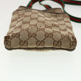 Gucci GG Canvas Web Sherry Line Shoulder Bag Beige Green Red 141863 ki2891