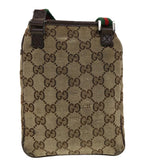 Gucci GG Canvas Web Sherry Line Shoulder Bag Beige Green Red 141863 ki2891