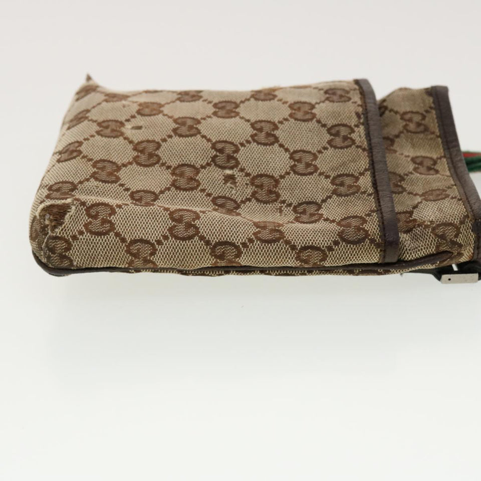 Gucci GG Canvas Web Sherry Line Shoulder Bag Beige Green Red 141863 ki2891