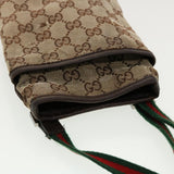 Gucci GG Canvas Web Sherry Line Shoulder Bag Beige Green Red 141863 ki2891