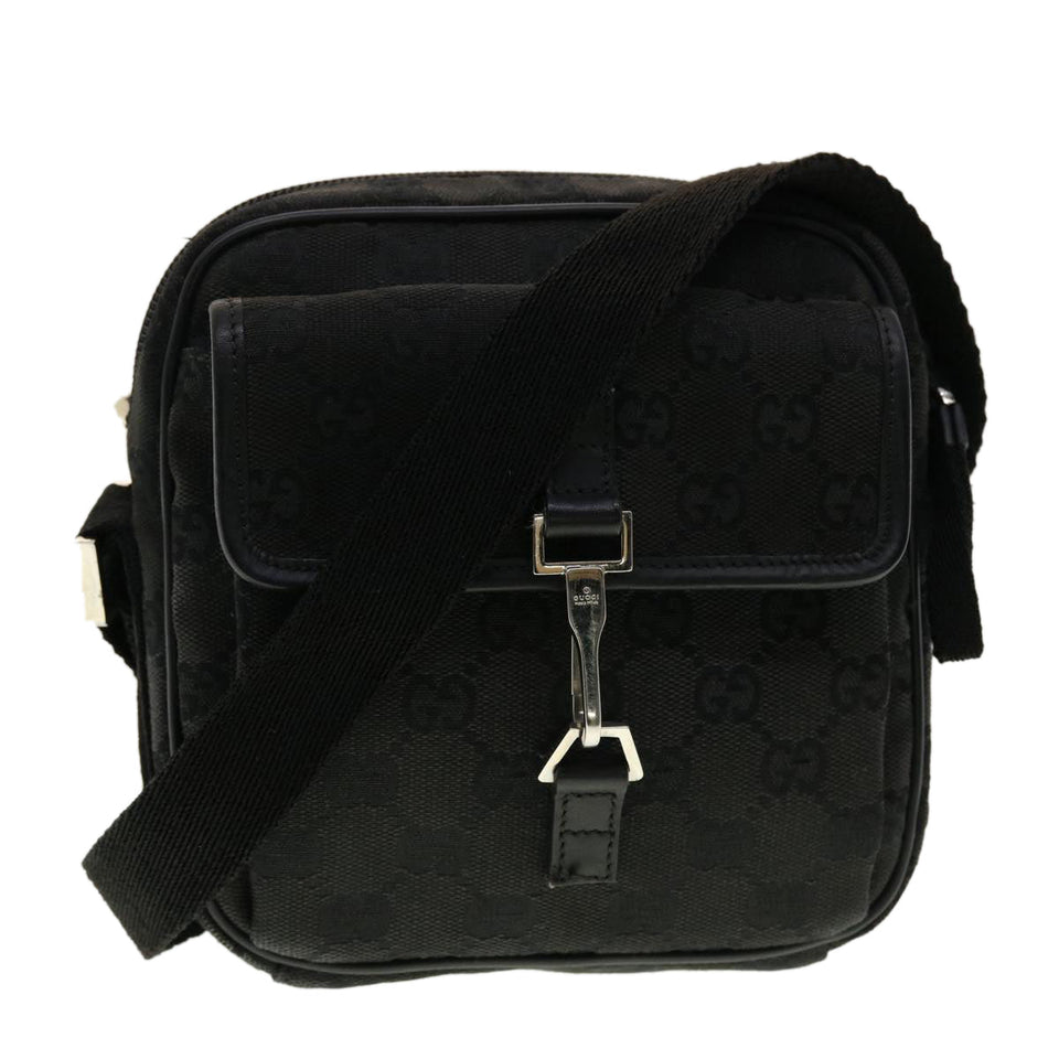 Gucci GG Canvas Shoulder Bag Black 90470 ki2892