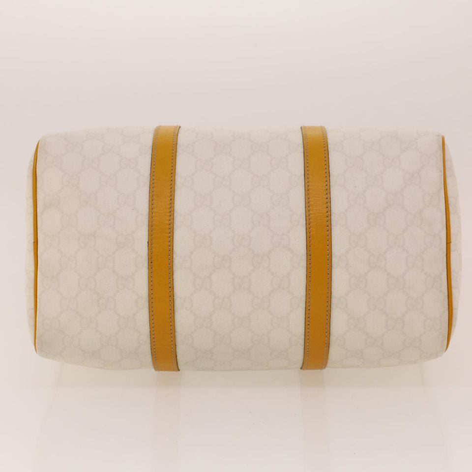 Gucci GG Canvas Boston Bag PVC Leather White Yellow 193603 ki2920