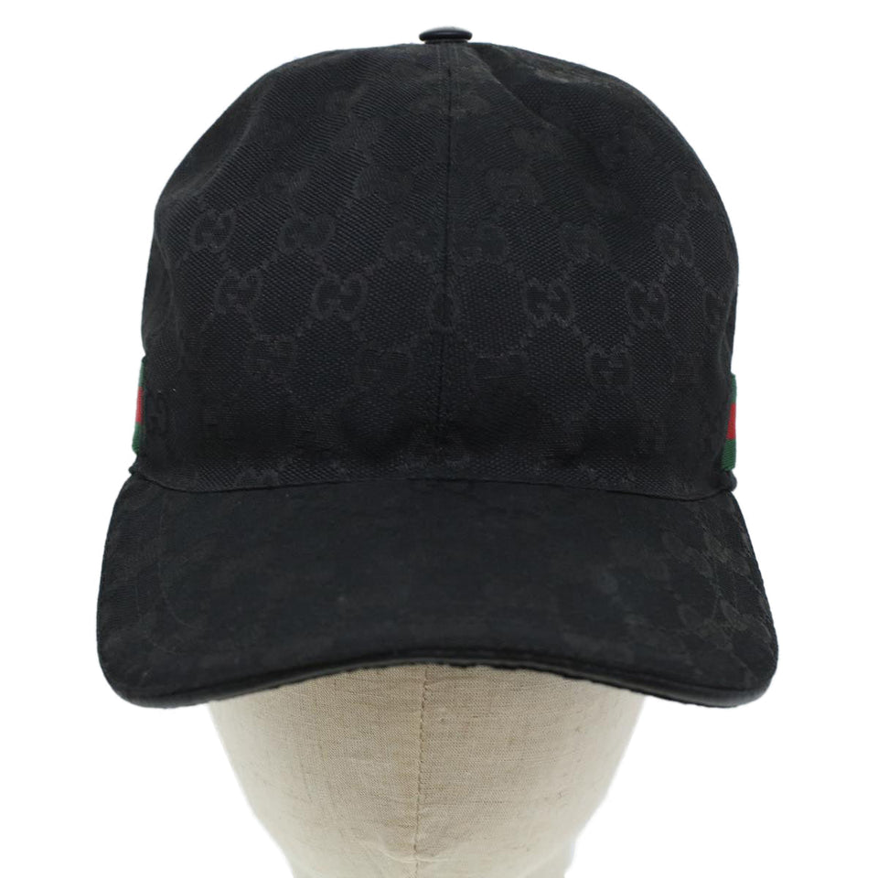 Gucci GG Canvas Web Sherry Line Cap L Black Red Green 200035 ki2943