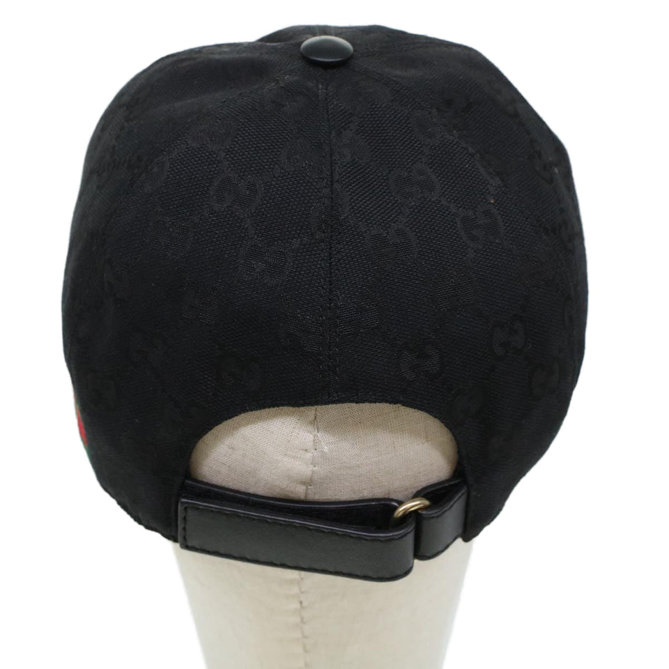 Gucci GG Canvas Web Sherry Line Cap L Black Red Green 200035 ki2943